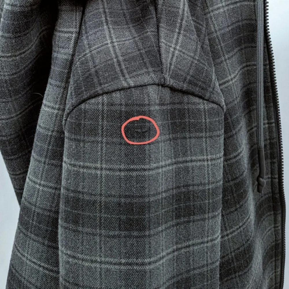 The North Face Jacket Hooded Full Zip Outbound Plaid Hoodie Green/Black Small